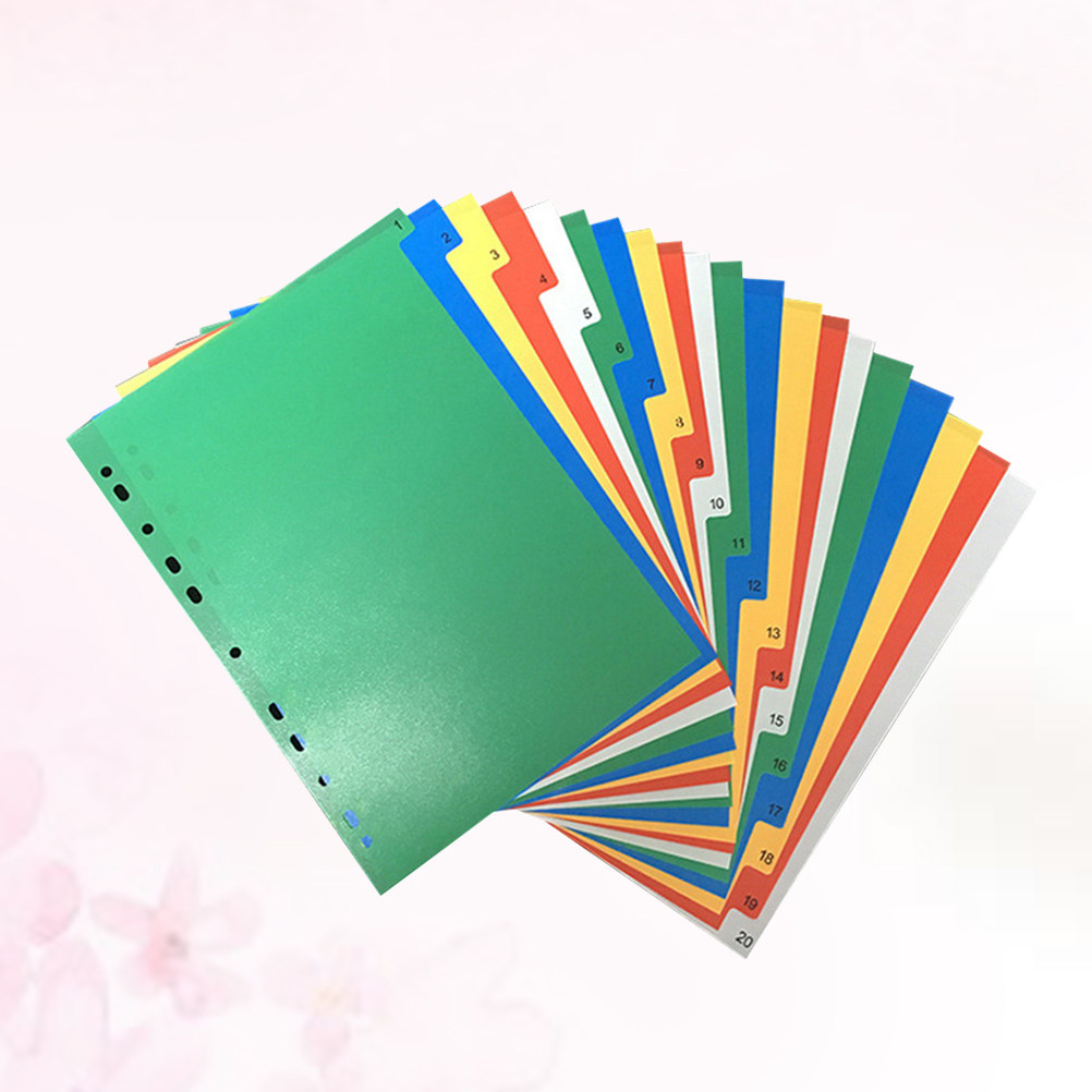 Tab Divider A4 - 40Pcs A4 Multi-Color Insertable Binder Tab