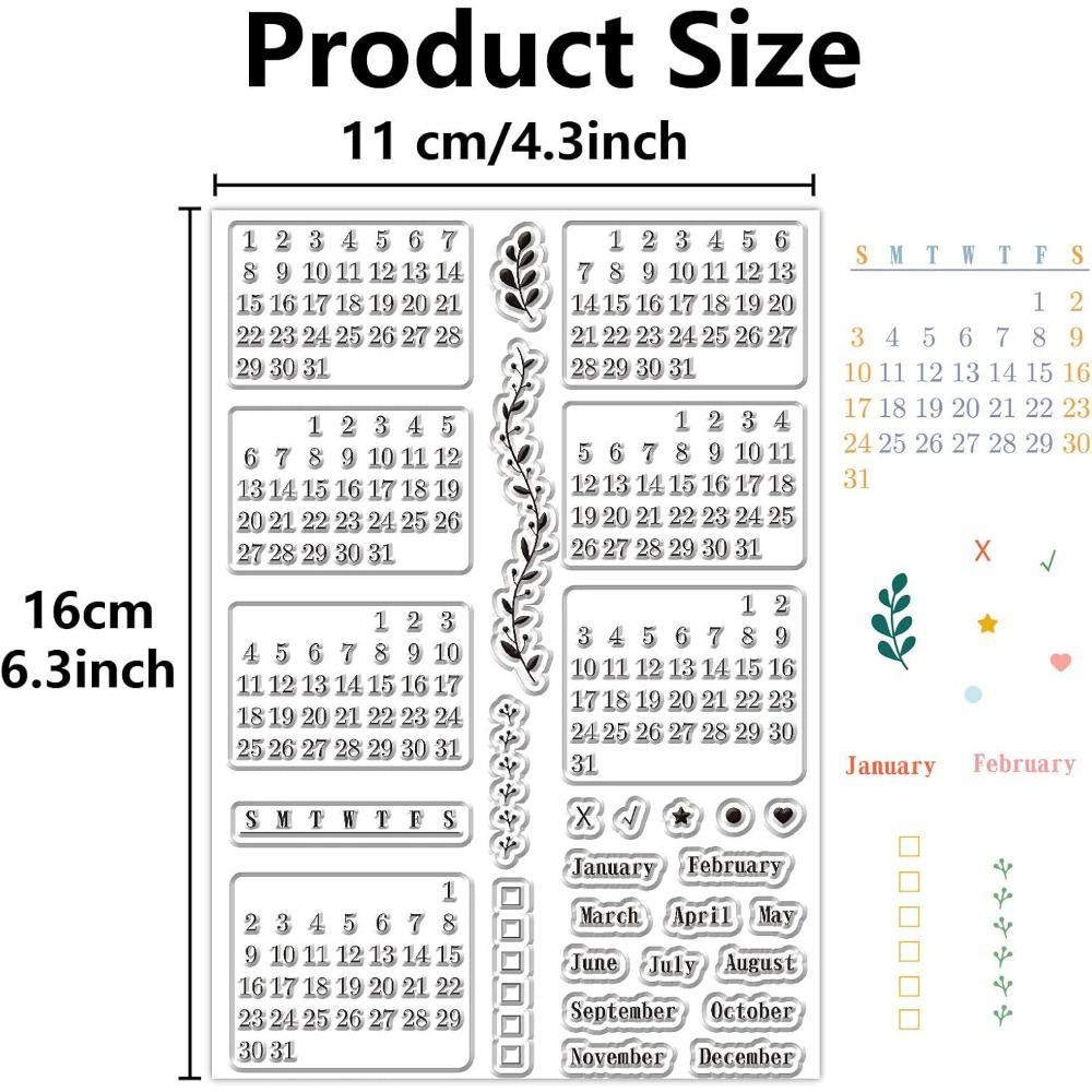 Calendar Clear Stamps Sheets R – Rubber Date Stamp recenzja i cena
