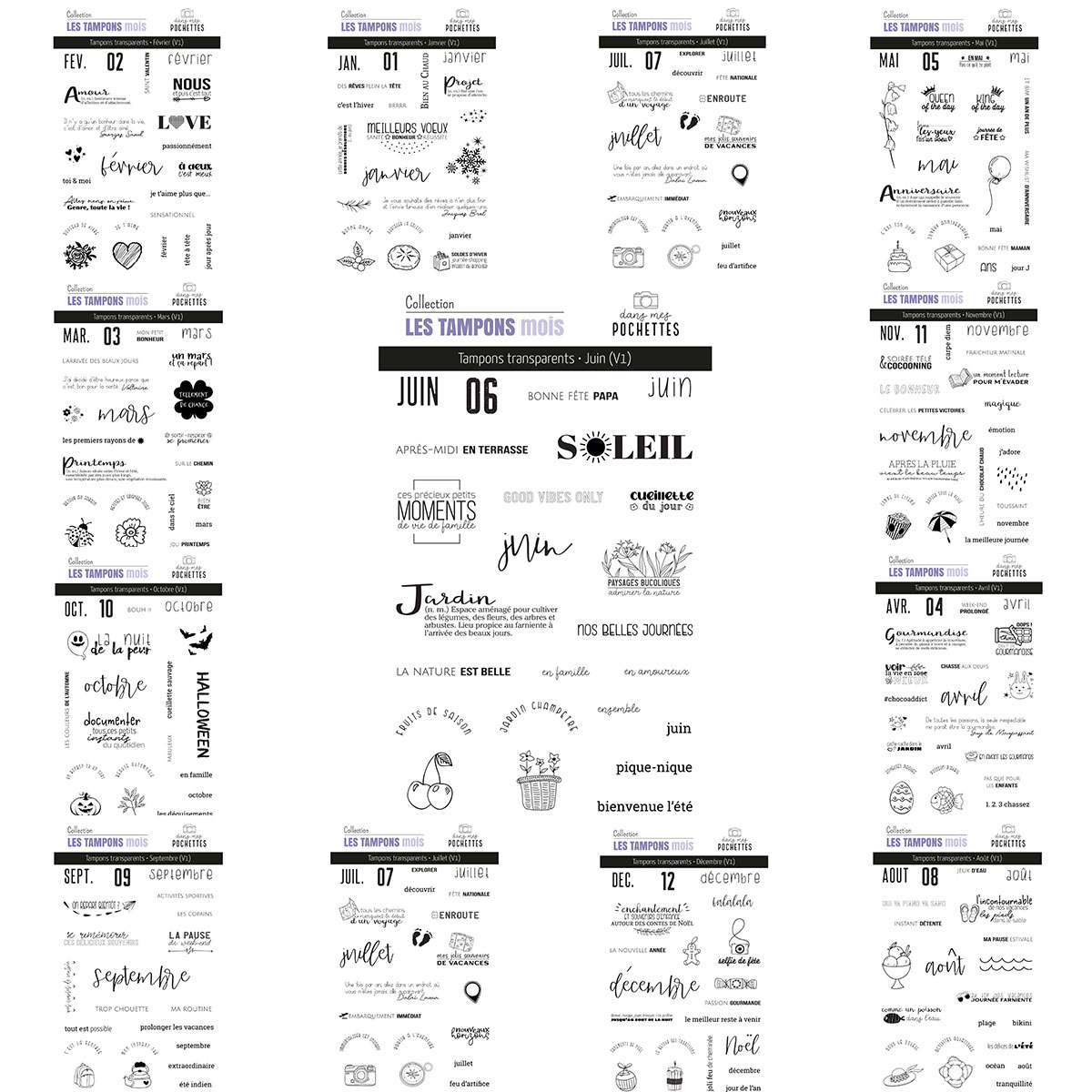 French Month Themed Clear Stam – Rubber Date Stamp recenzja i cena