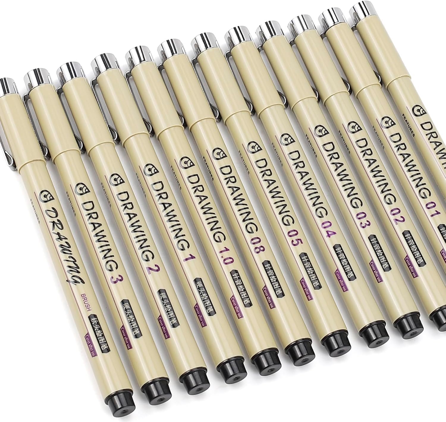 12 Black Micro Fineliner Drawi – Archive Box Set recenzja i cena