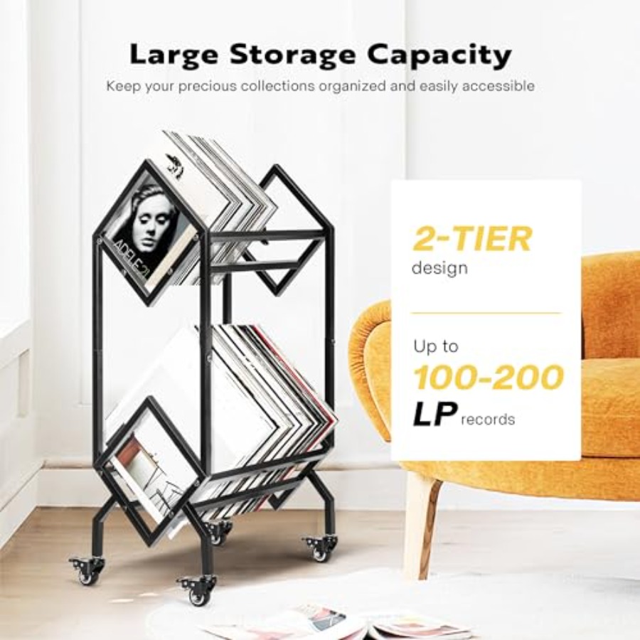 Vinyl Record Storage Rack, 2 T – Magazine Holder Rack recenzja i cena