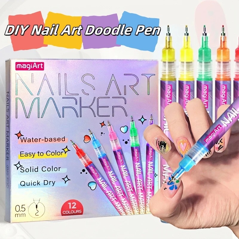 12Pcs/Set Multicolor Nail Art  – Correction Pen Fine recenzja i cena