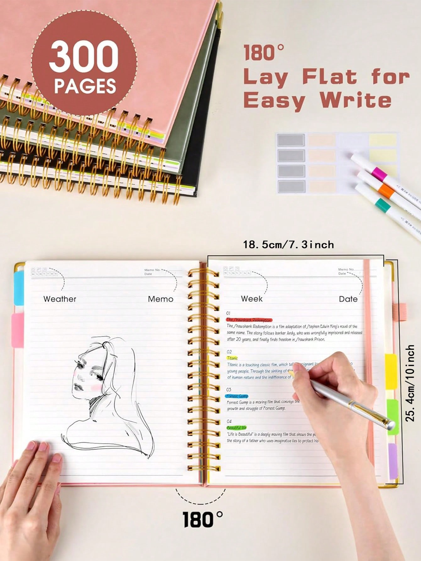 1PC Hardcover Spiral Notebook  – Tab Divider A4 recenzja i cena